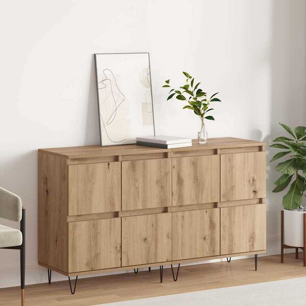 vidaXL Sideboards 2 pcs artisan eg 120 x 35 x 70 cm Konstrueret tr&aelig;