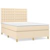 vidaXL kontinentalseng med madras 140x190 cm stof cremefarvet