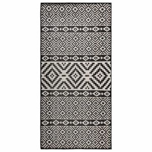 vidaXL fladv&aelig;vet udend&oslash;rst&aelig;ppe 80x150 cm stribet sort