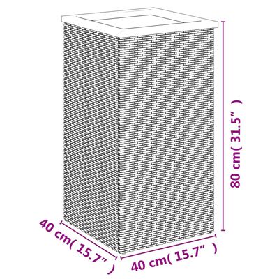 vidaXL plantekasse 40x40x80 cm polyrattan sort