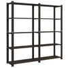 vidaXL opbevaringsreol 5 hylder 170x38x170 cm massivt fyrretr&aelig; sort