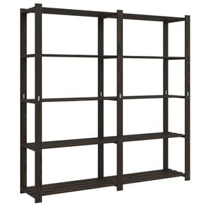 vidaXL opbevaringsreol 5 hylder 170x38x170 cm massivt fyrretr&aelig; sort