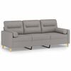 vidaXL 3-personers sofa med pude og hynder 180 cm stof lysegr&aring;