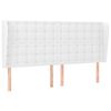 vidaXL sengegavl med kanter 163x23x118/128 cm kunstl&aelig;der hvid