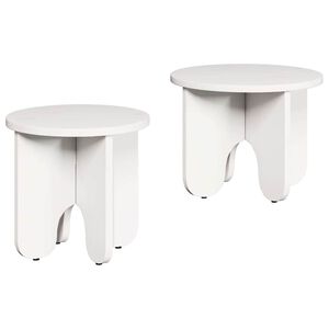 vidaXL Sofabord 2 stk. Hvid 39.5 x 39.5 x 30 cm Massivt fyrretr&aelig;