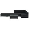 vidaXL havelounges&aelig;t 6 dele med hynder polyrattan sort