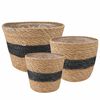 vidaXL 3 stk. Naturfarvet og sort &Oslash;26 x 19 cm 100% S&oslash;gr&aelig;s