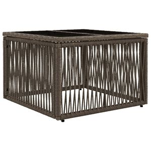 vidaXL Havem&oslash;bel Bord Gr&aring; og sort 55 x 55 x 37 cm PE Rattan og Glas