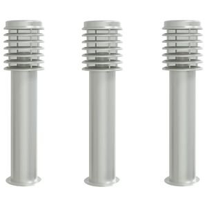 vidaXL udend&oslash;rs standerlamper 3 stk. 60 cm rustfrit st&aring;l s&oslash;lvfarvet