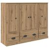 vidaXL Highboard med skuffe 3 pcs Artisan Egetr&aelig; Konstrueret tr&aelig;