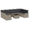 vidaXL Havesofa S&aelig;t 10 stk. Lysegr&aring; polyrattan