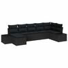 vidaXL Havesofa S&aelig;t 7 stk. Sort polyrattan