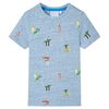vidaXL T-shirt til b&oslash;rn str. 104 bl&aring;meleret