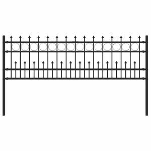 vidaXL Spike ring hegn HORST 200 x 110 cm Pulverlakeret st&aring;l Sort