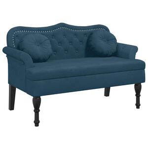 vidaXL b&aelig;nk med hynder 120,5x65x75 cm velour bl&aring;