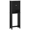vidaXL opbevaringsskab til toilet BERG 60x27x164,5 cm massivt tr&aelig; sort