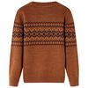 Sweater til børn str. 128 strikket cognacfarvet