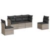 vidaXL sofas&aelig;t 5 dele med hynder polyrattan lysegr&aring;