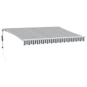 vidaXL markise 350x250 cm automatisk betjening antracitgr&aring; og hvid