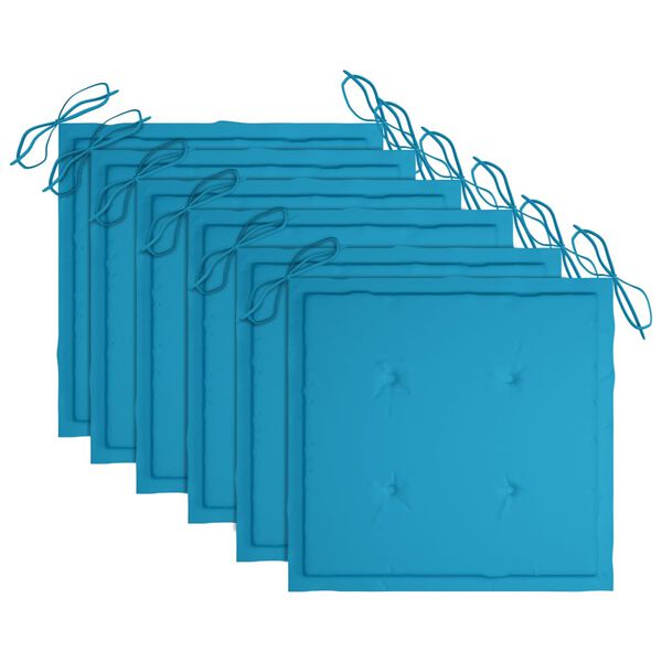 vidaXL foldbare udendørsstole 6 stk. med hynder massivt akacietræ