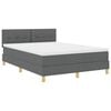 vidaXL LED Box Spring Bed med hovedg&aelig;rde M&oslash;rkegr&aring; 140 x 200 cm Stof