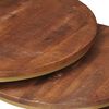 vidaXL Nesting Kaffeborde 3 pcs Honningbrun Massivt mangotr&aelig; og st&aring;l
