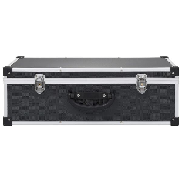 vidaXL CD-kasse til 80 CD'er aluminium ABS sort