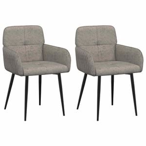 vidaXL Spisestole 2 stk. Faux Suede L&aelig;der Lysegr&aring; 59x56,5x85cm