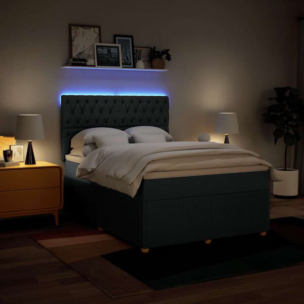 vidaXL kontinentalseng med madras 140x190 cm stof bl&aring;