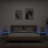 vidaXL sengeborde 2 stk. med LED-lys 40x39x48,5 cm sonoma-eg