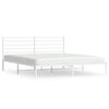 vidaXL sengeramme med sengegavl 180x200 cm metal hvid