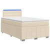 vidaXL Boxmadras med topmadras Cremefarvet 120 x 200 cm Stof