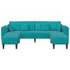 vidaXL Sofa med pude 3 pcs Turkis Fl&oslash;jl