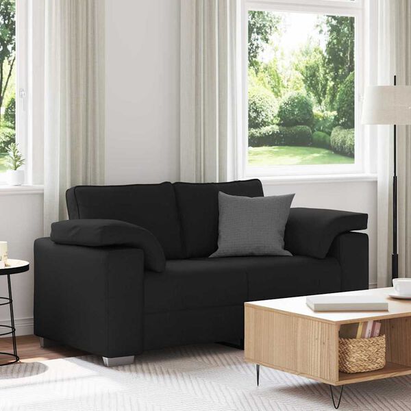 vidaXL Sofa Sort 160 x 77 x 82 cm Stof