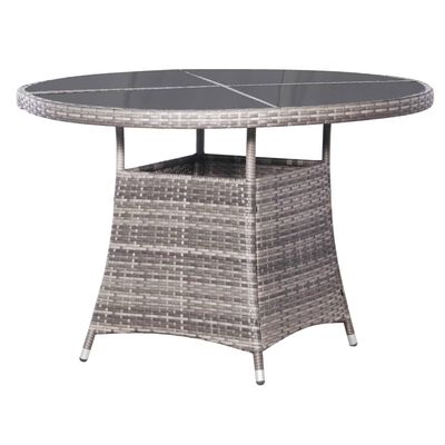 vidaXL spisebordssæt til haven 5 dele polyrattan antracitgrå og grå