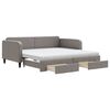 vidaXL daybed med udtr&aelig;k og skuffer 100x200 cm stof gr&aring;brun