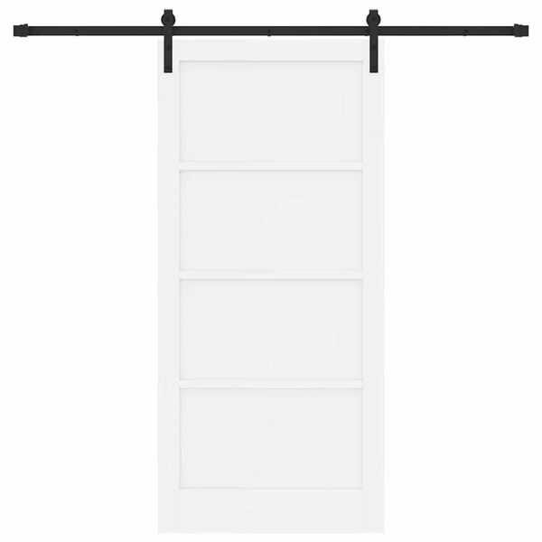 vidaXL Skyded&oslash;r Hvid 93 x 202 cm Massiv fyrretr&aelig;