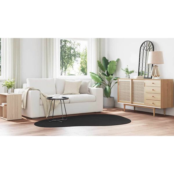 vidaXL Tæppe HUARTE Sort 140 x 200 cm Polyester