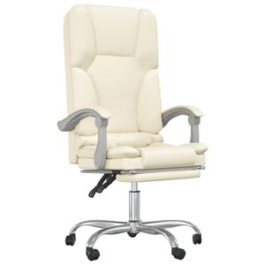 vidaXL kontorstol med massagefunktion kunstl&aelig;der cremefarvet
