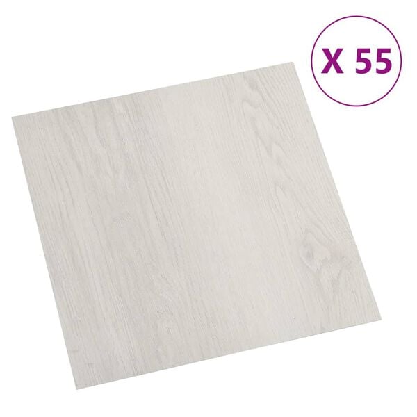 vidaXL selvklæbende gulvbrædder 55 stk. 5,11 m² PVC beige
