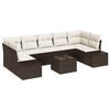 vidaXL Havesofa S&aelig;t med pude 8 pcs Brun polyrattan