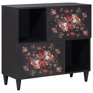 vidaXL Opbevaringsskabe Flerfarvet 80 x 33,5 x 75 cm Massivt mangotræ