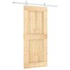 vidaXL Skyded&oslash;r Natur og hvid 90 x 210 cm Massivt Fyrretr&aelig;