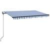 vidaXL Udtr&aelig;kkelig markise Bl&aring; og Hvid 300 x 250 cm Polyester