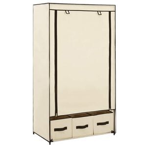 vidaXL kl&aelig;deskab 87 x 49 x 159 cm stof cremefarvet