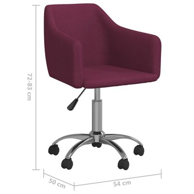 vidaXL drejelige spisebordsstole 2 stk. stof lilla