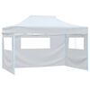 vidaXL festtelt med 3 v&aelig;gge 291x413x315 cm foldbart hvid
