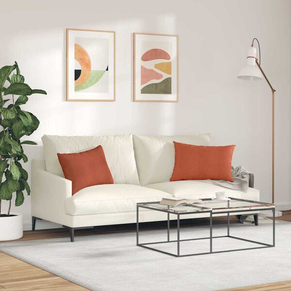 vidaXL Sofapuder 2 pcs R&oslash;d orange 60 x 40 cm Velourstof