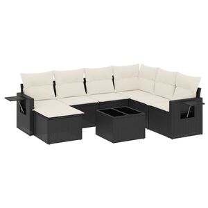 vidaXL sofas&aelig;t til haven 8 dele med hynder polyrattan sort