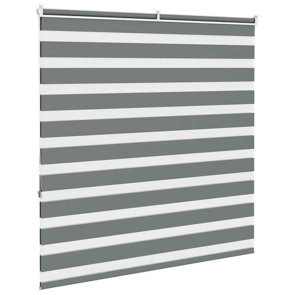vidaXL zebragardin m&oslash;rkegr&aring; 150x150 cm stofbredde 145,9 cm polyester